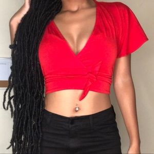 Red crop top
